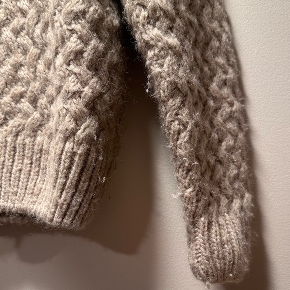 Christina Lehr Cozy Beige Knit Sweater 70% Baby Alpaca Merino Wool Blend Size 1 - Picture 10 of 17